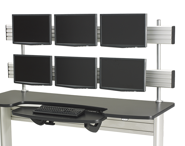 Multi Monitor Rail Mounted System Desk Accessories RightAngle Products